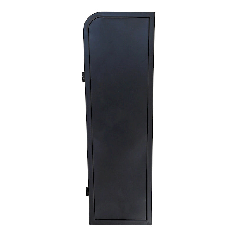 Armoire de rangement murale en métal à 2 portes avec portes et étagères en verre trempé
