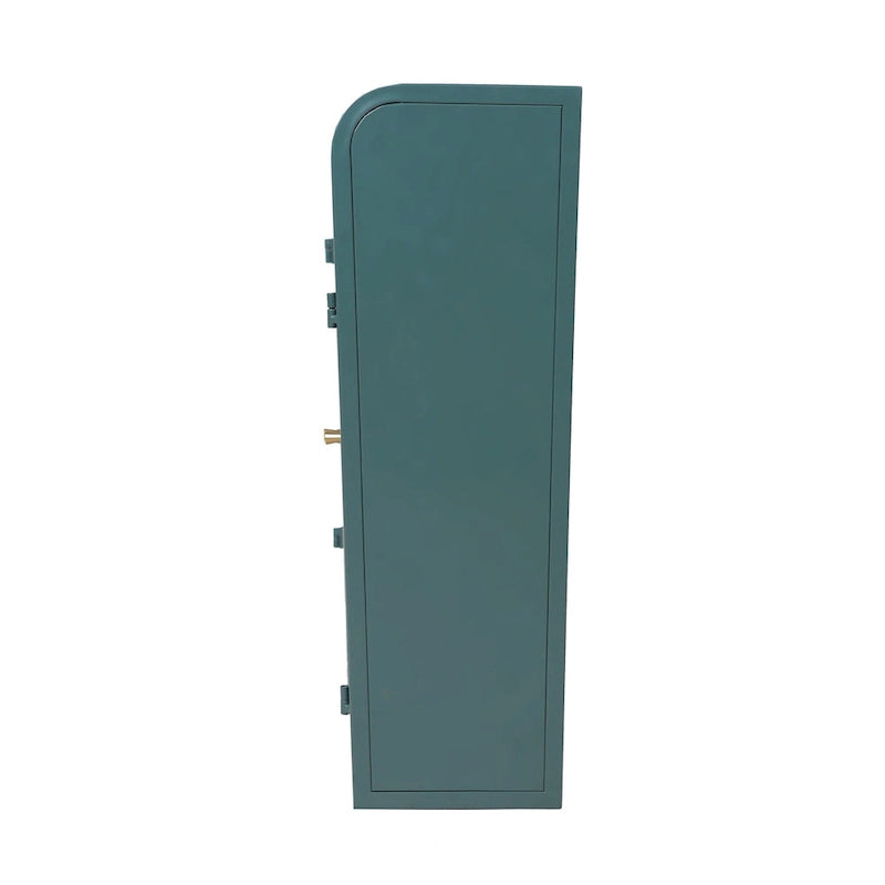 Armoire de rangement murale en métal à 2 portes avec portes et étagères en verre trempé