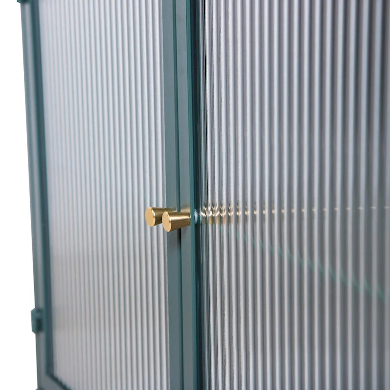 Armoire de rangement murale en métal à 2 portes avec portes et étagères en verre trempé