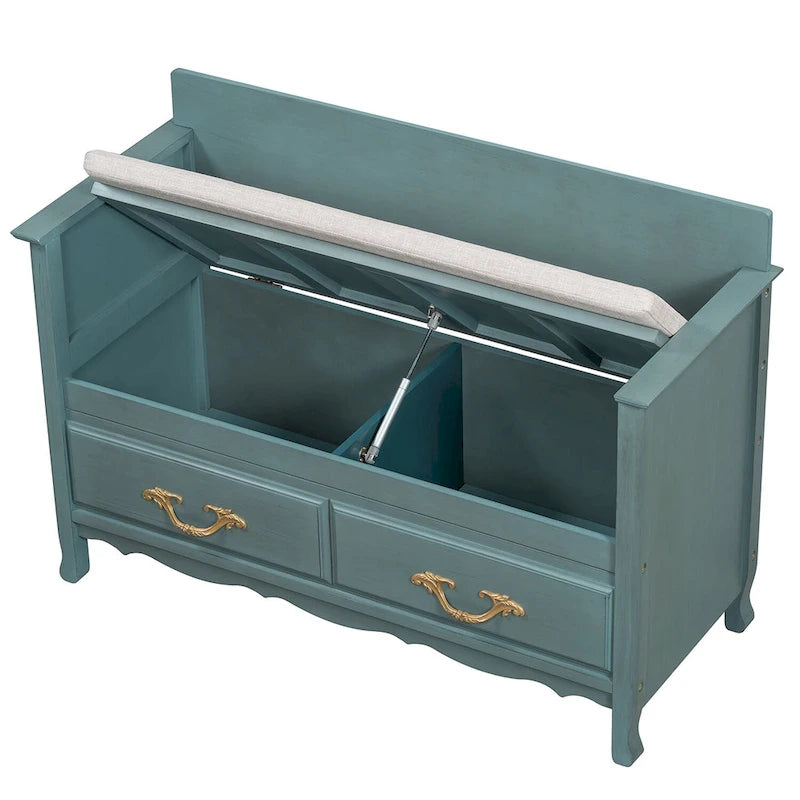 Banc de rangement pour entrée avec coussin amovible