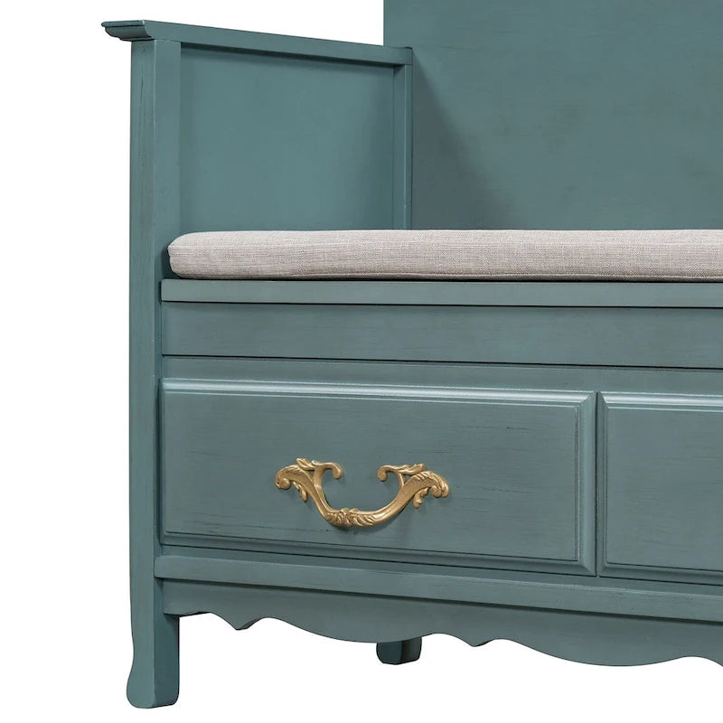Banc de rangement pour entrée avec coussin amovible