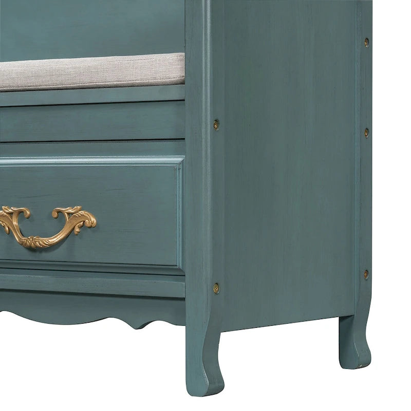 Banc de rangement pour entrée avec coussin amovible