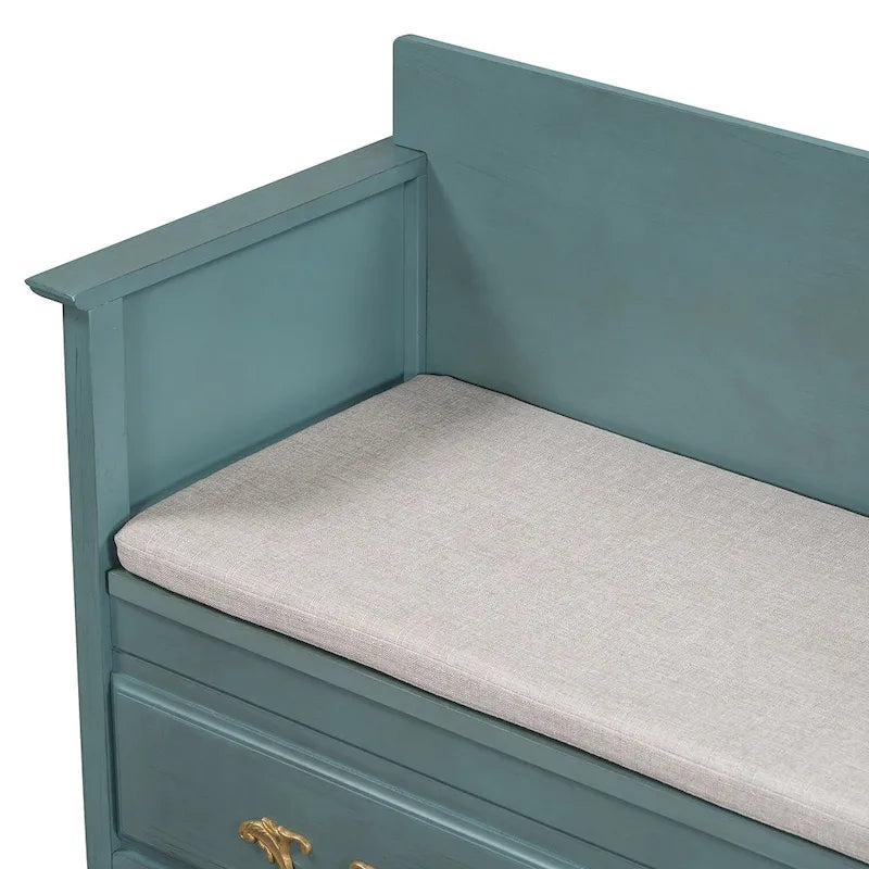 Banc de rangement pour entrée avec coussin amovible