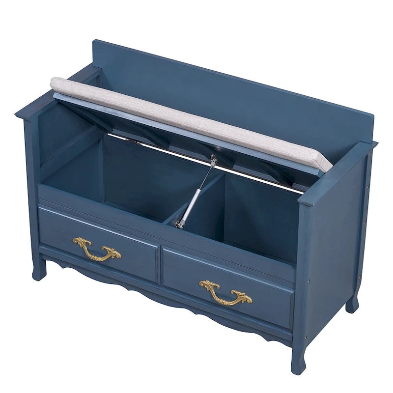 Banc de rangement pour entrée avec coussin amovible