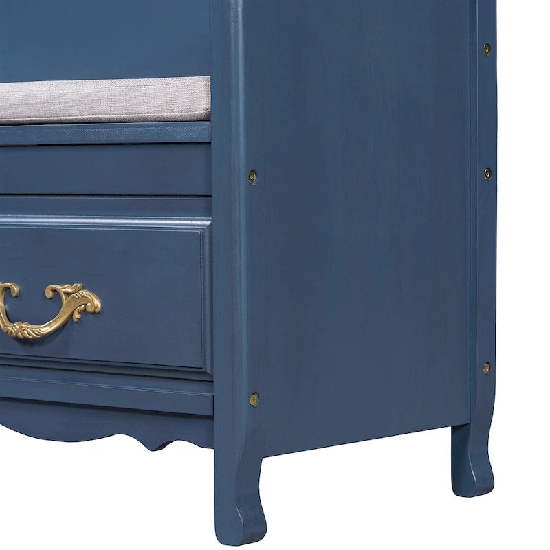 Banc de rangement pour entrée avec coussin amovible