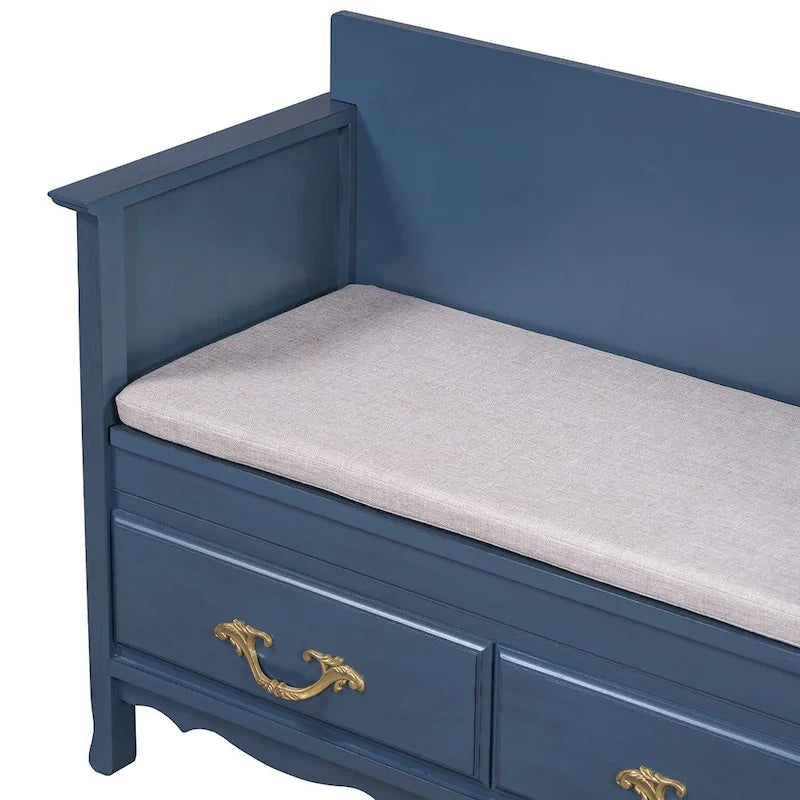 Banc de rangement pour entrée avec coussin amovible