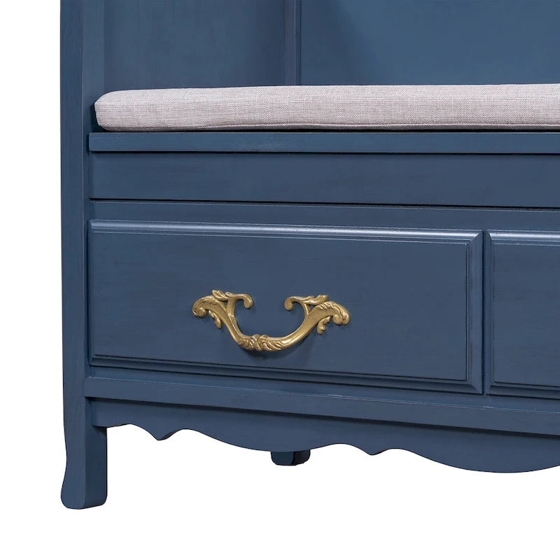Banc de rangement pour entrée avec coussin amovible