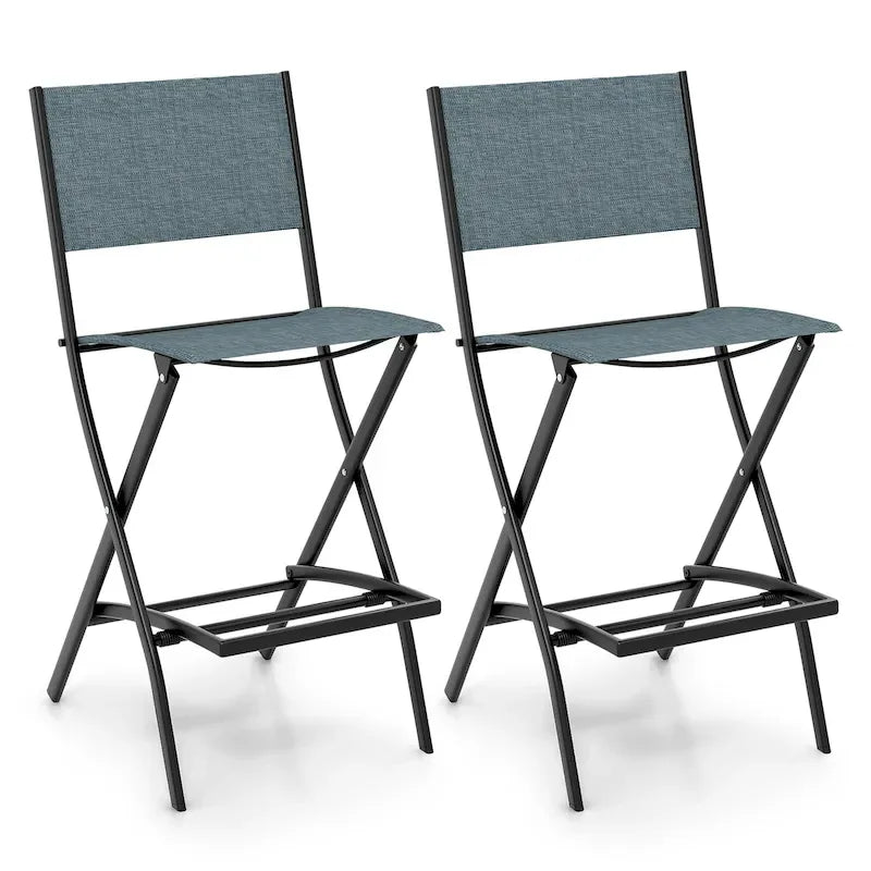 Chaise de bar pliante de patio avec dossier