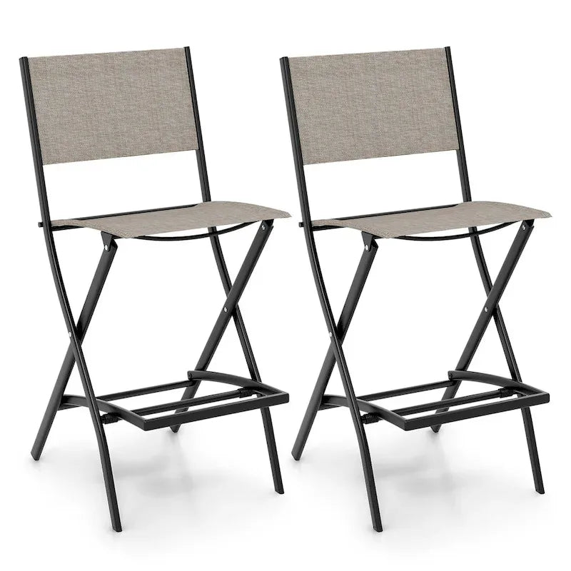 Chaise de bar pliante de patio avec dossier