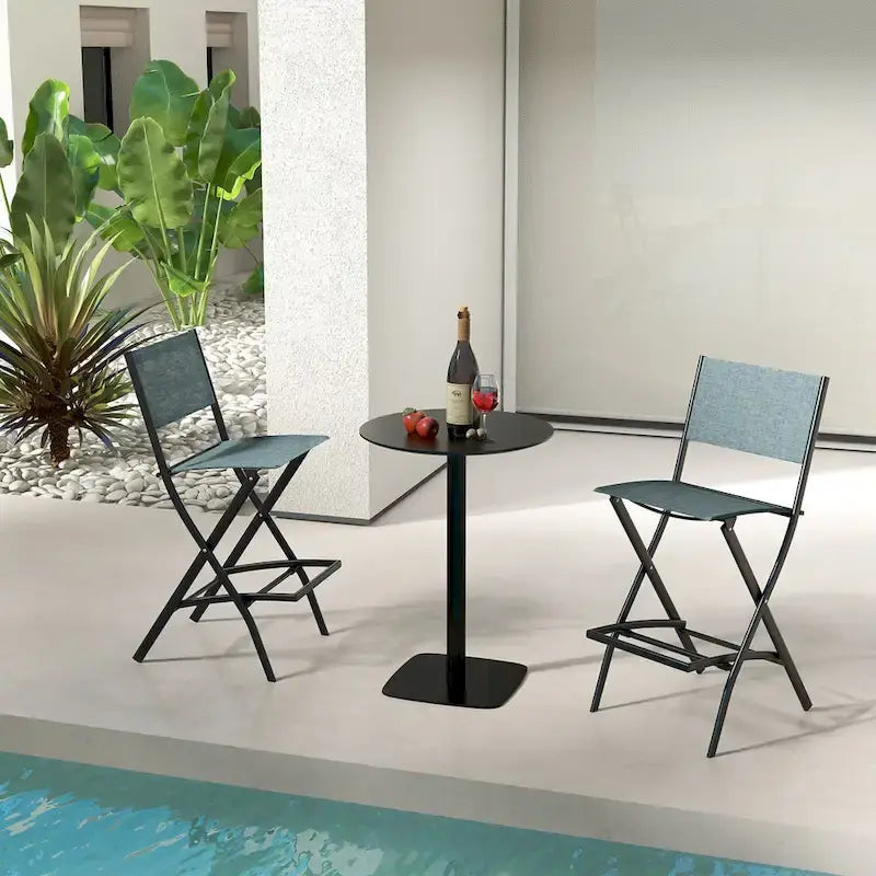 Chaise de bar pliante de patio avec dossier