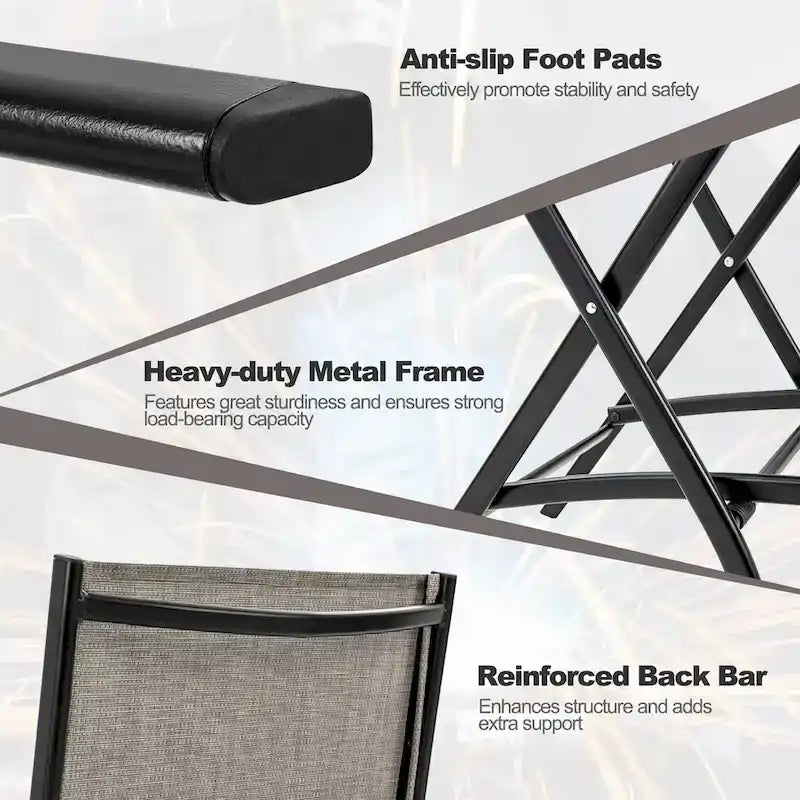 Chaise de bar pliante de patio avec dossier