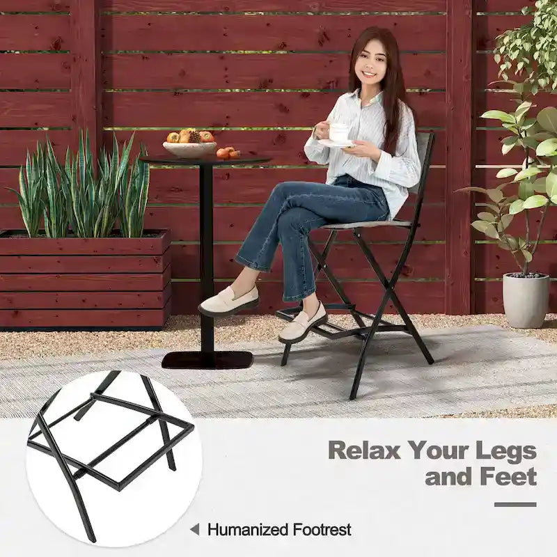 Chaise de bar pliante de patio avec dossier