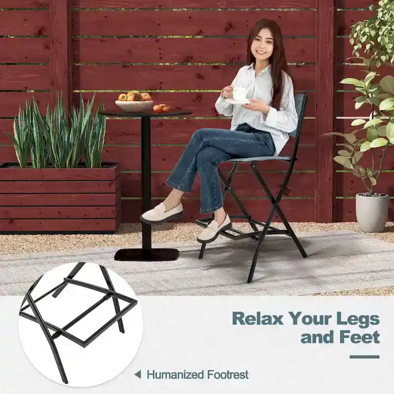 Chaise de bar pliante de patio avec dossier