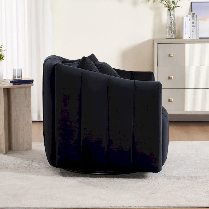 Fauteuil d'appoint pivotant en velours moderne