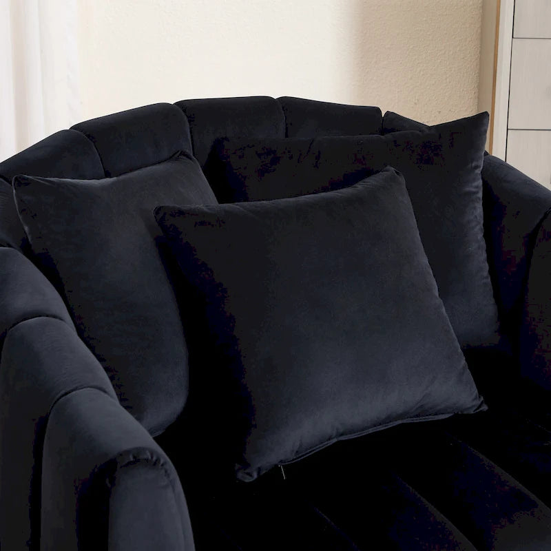 Fauteuil d'appoint pivotant en velours moderne