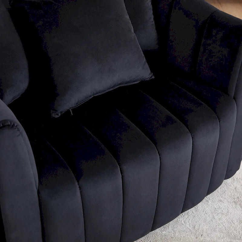 Fauteuil d'appoint pivotant en velours moderne