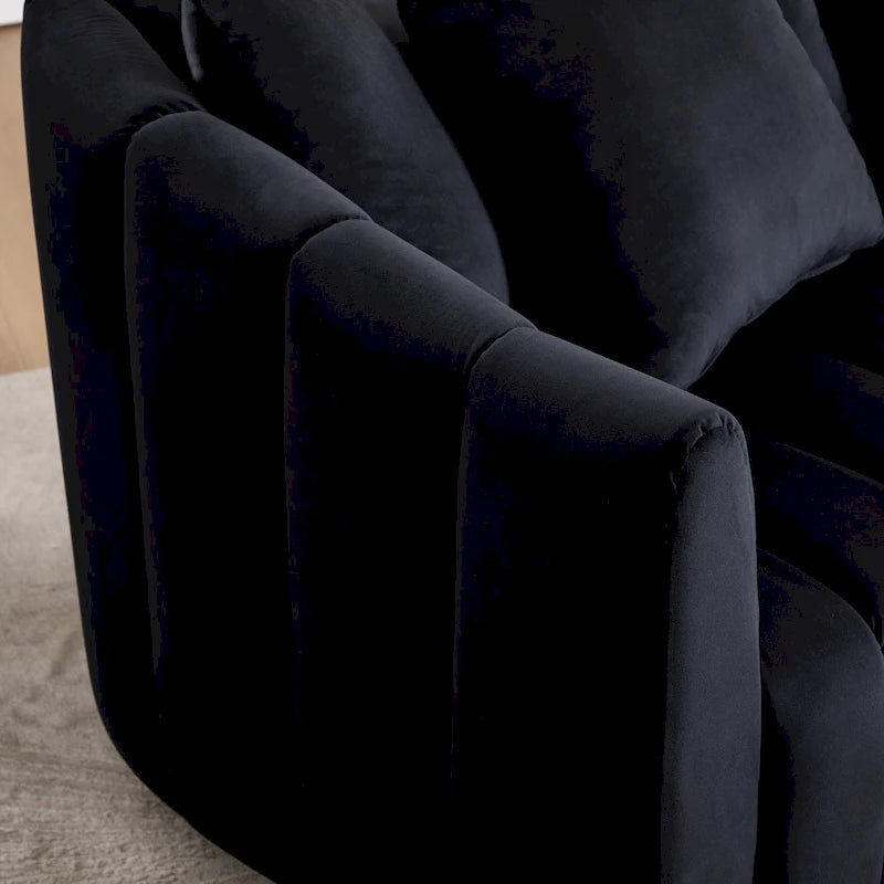Fauteuil d'appoint pivotant en velours moderne