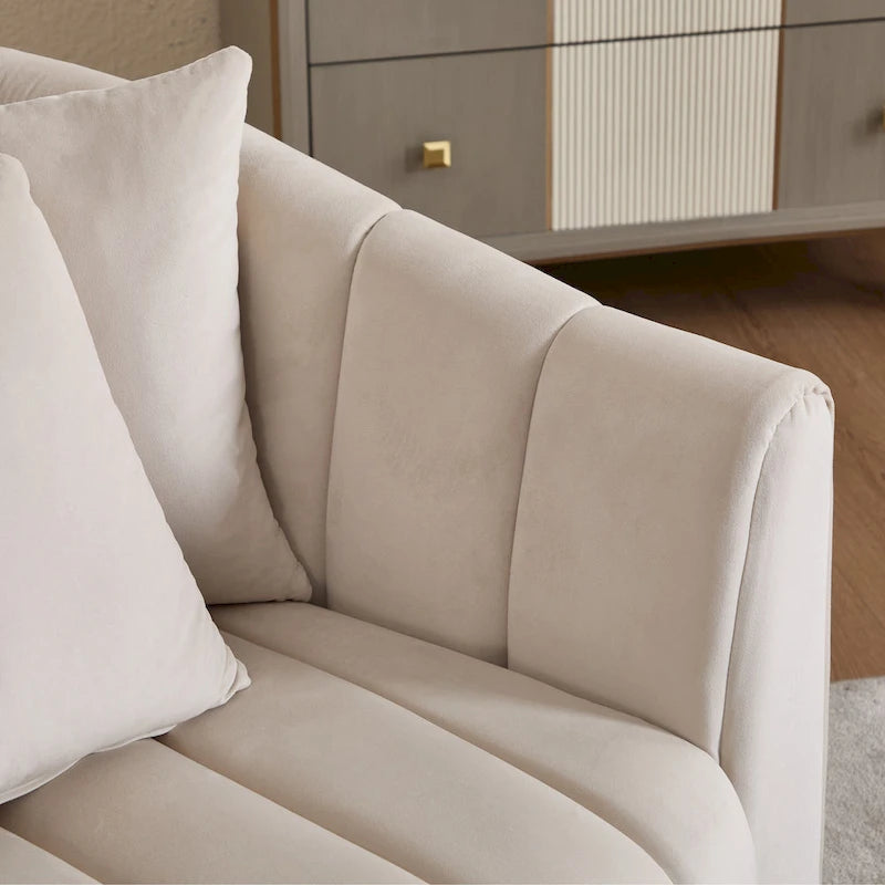 Fauteuil d'appoint pivotant en velours moderne