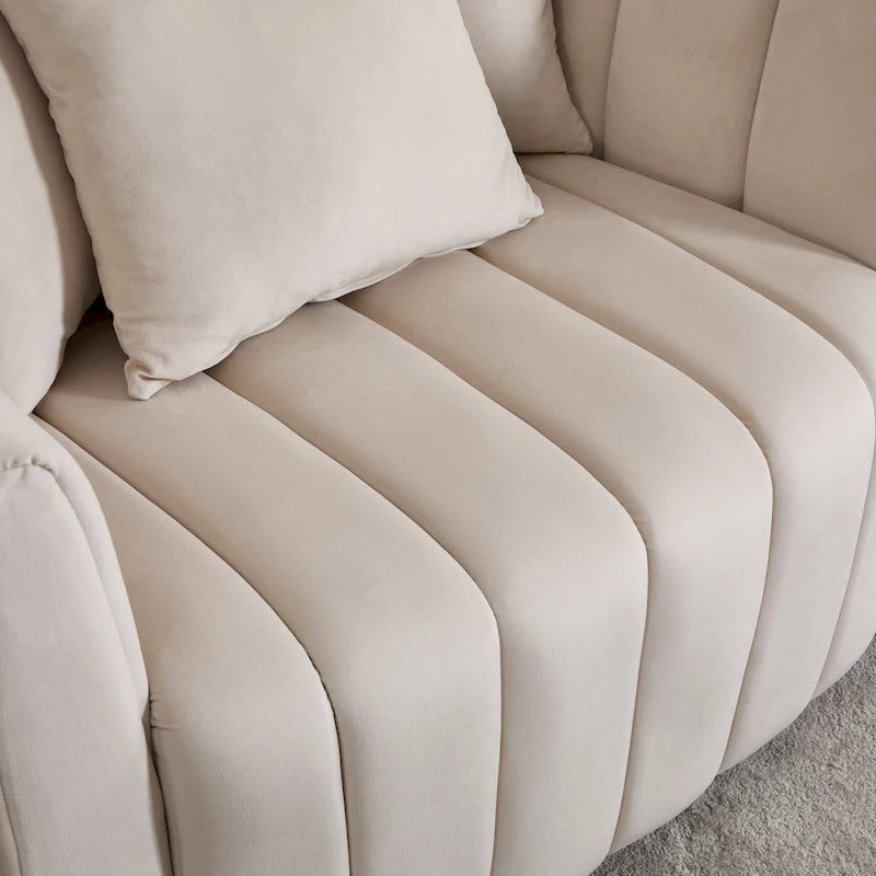 Fauteuil d'appoint pivotant en velours moderne