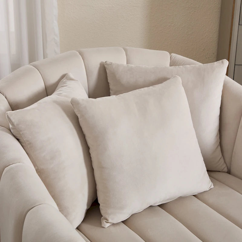 Fauteuil d'appoint pivotant en velours moderne