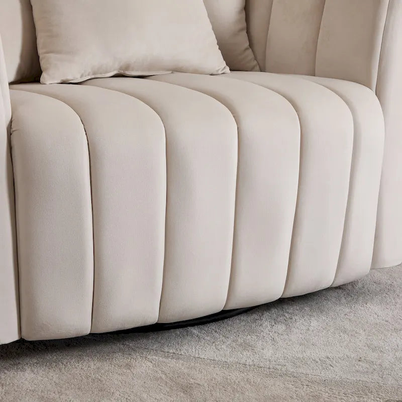 Fauteuil d'appoint pivotant en velours moderne