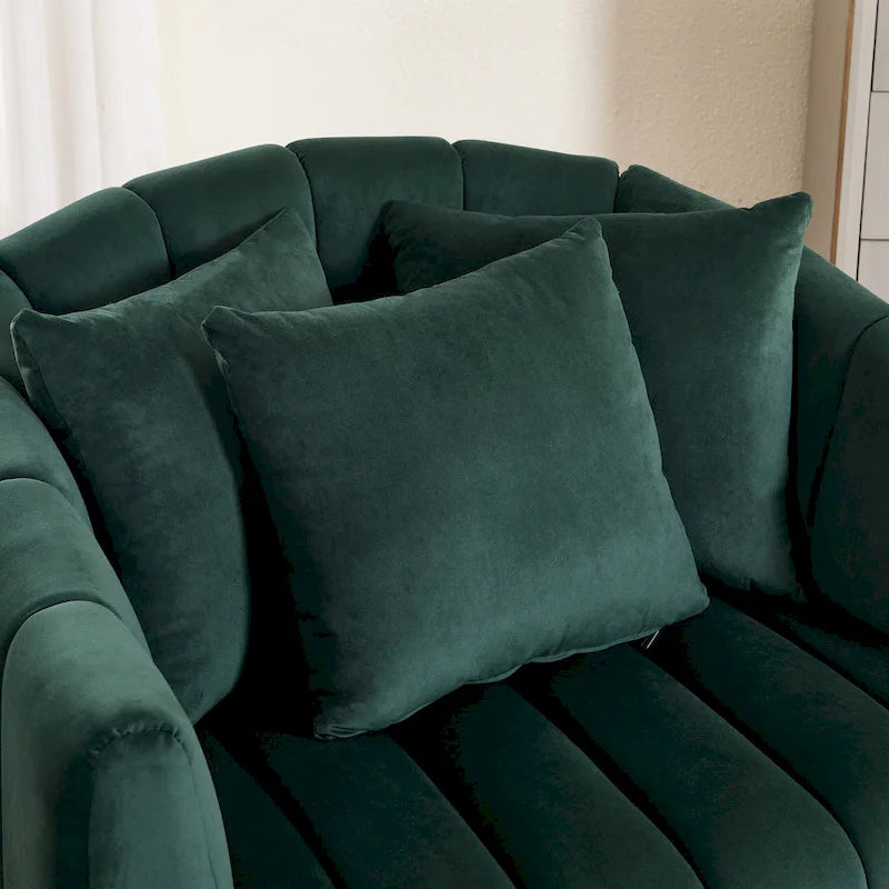 Fauteuil d'appoint pivotant en velours moderne
