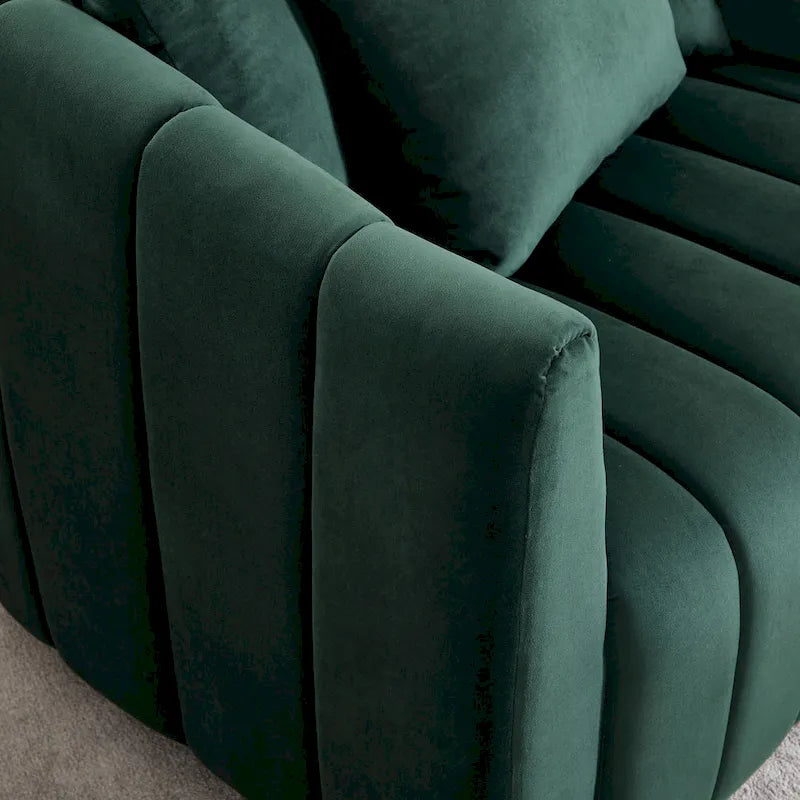 Fauteuil d'appoint pivotant en velours moderne