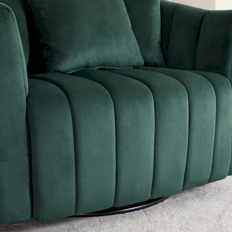 Fauteuil d'appoint pivotant en velours moderne