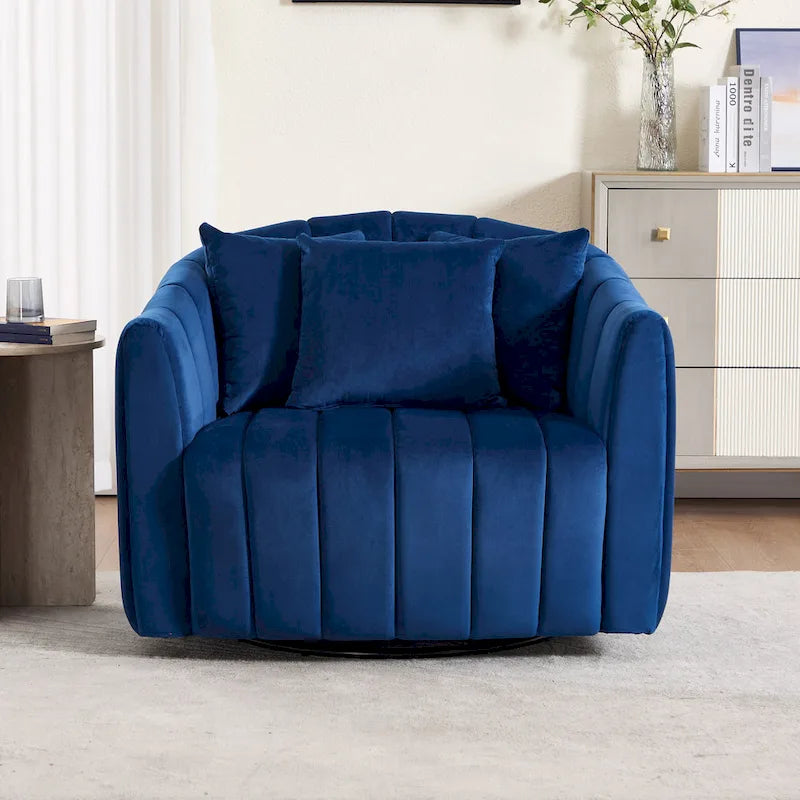 Fauteuil d'appoint pivotant en velours moderne