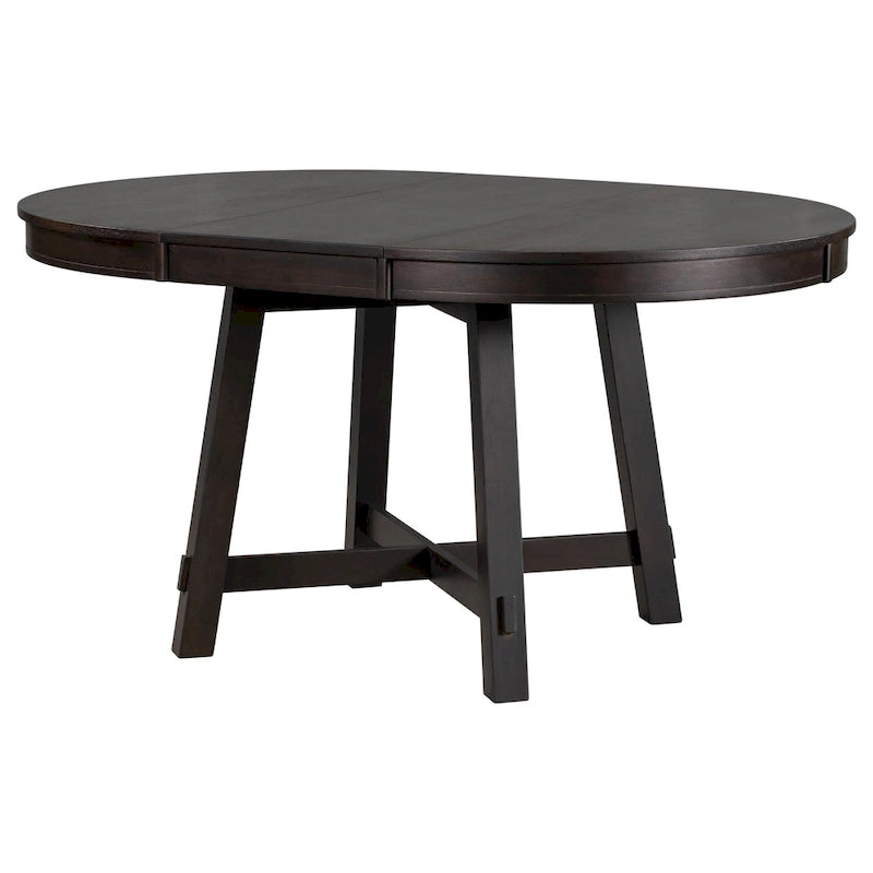 Table de salle à manger ronde extensible de style ferme avec rallonge