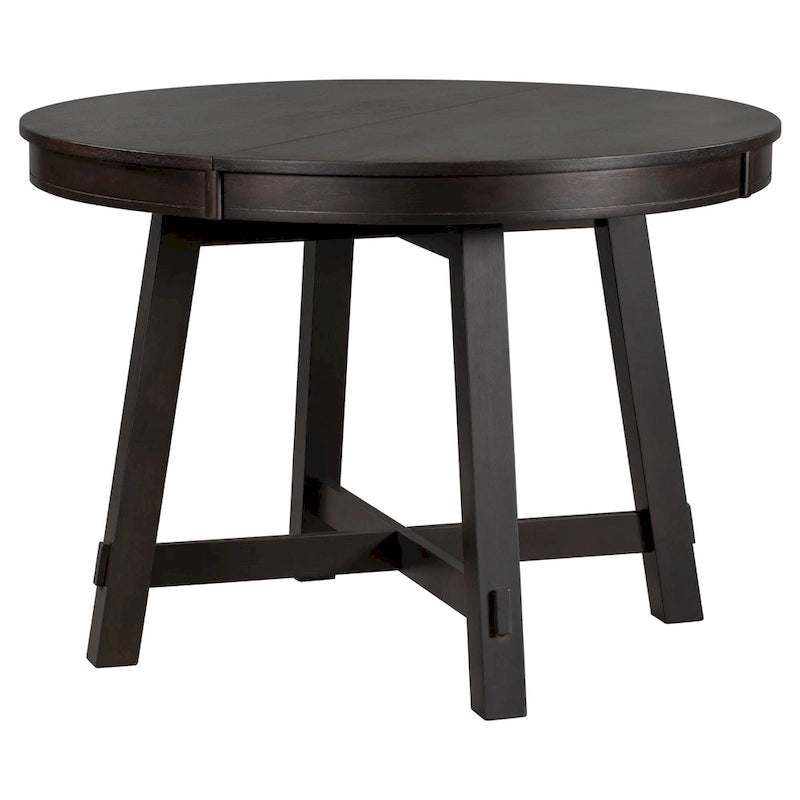 Table de salle à manger ronde extensible de style ferme avec rallonge