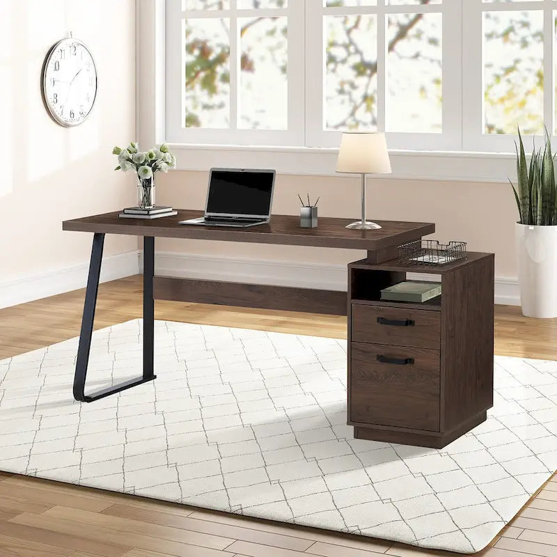 Bureau d'ordinateur avec tiroirs