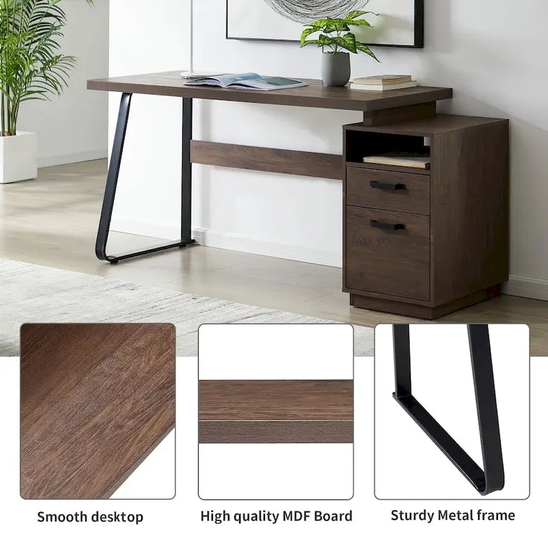 Bureau d'ordinateur avec tiroirs