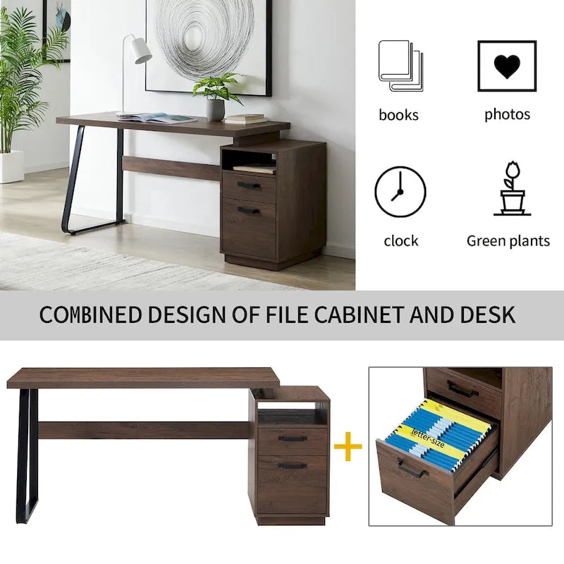 Bureau d'ordinateur avec tiroirs