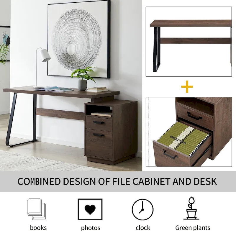 Bureau d'ordinateur avec tiroirs