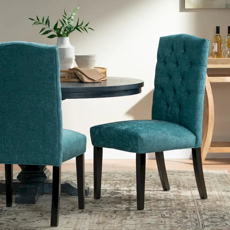 Chaise de salle à manger en tissu rembourrée