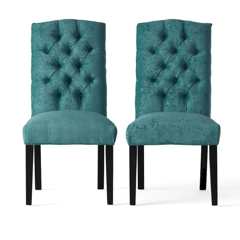 Chaise de salle à manger en tissu rembourrée