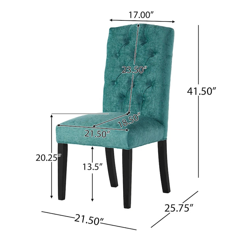 Chaise de salle à manger en tissu rembourrée