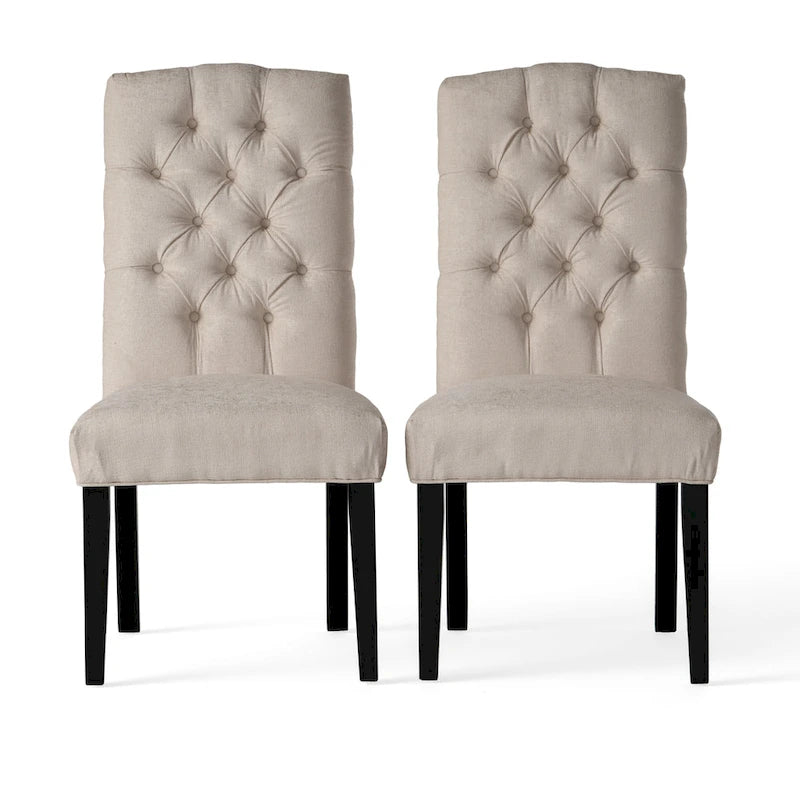 Chaise de salle à manger en tissu rembourrée