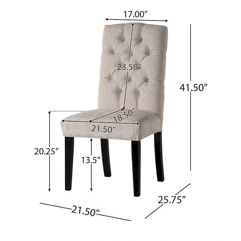Chaise de salle à manger en tissu rembourrée