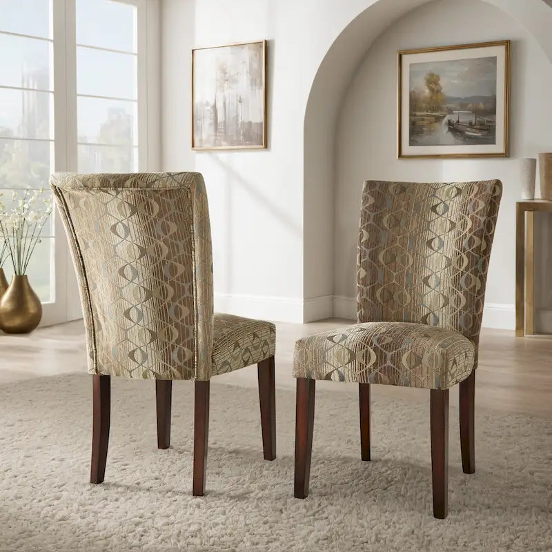 Chaise de salle à manger Parsons en tissu imprimé