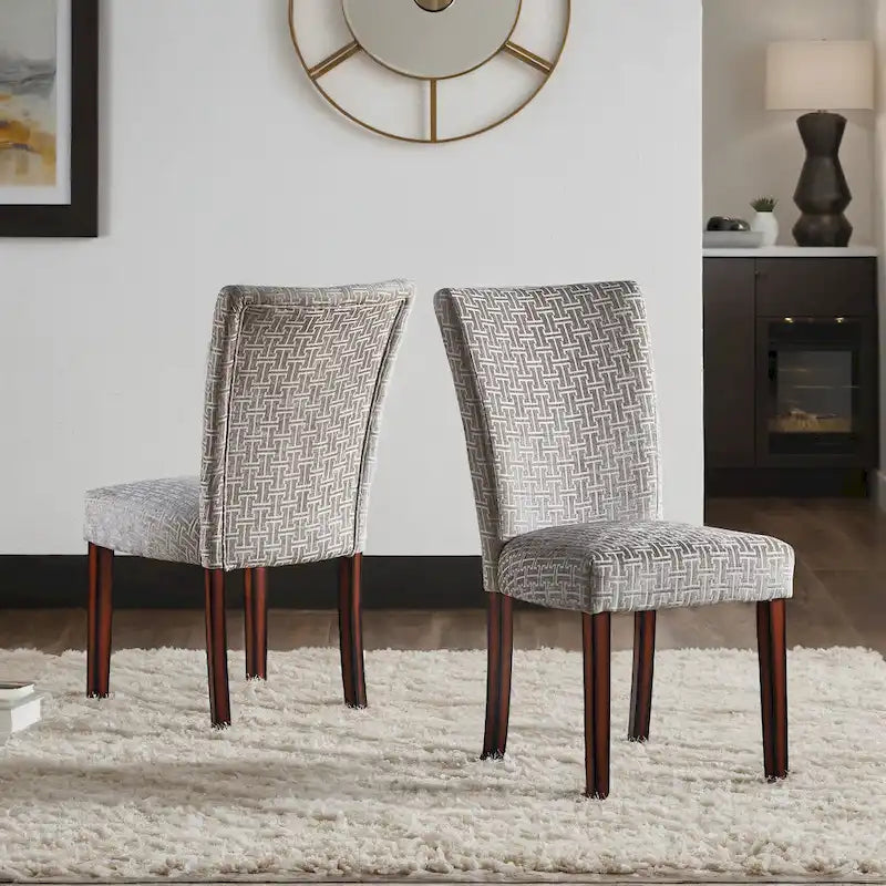 Chaise de salle à manger Parsons en tissu imprimé