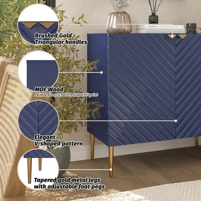Buffet de rangement 2 portes avec étagère réglable