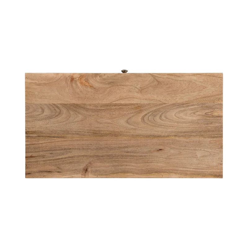 Commode à 3 tiroirs en bois de manguier fabriquée à la main, style Mid-Century Modern