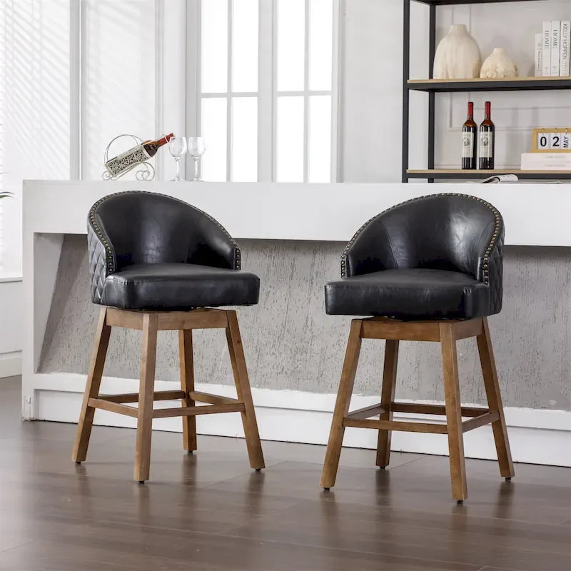 Tabouret de bar pivotant à 360 degrés à hauteur de comptoir avec repose-pieds
