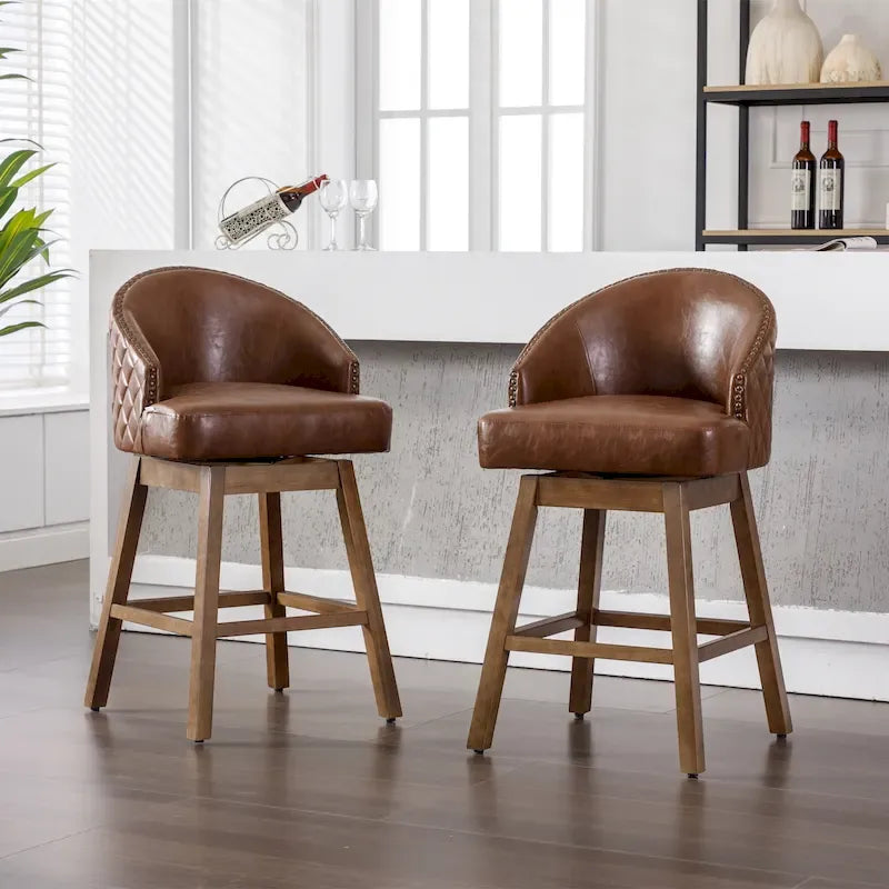 Tabouret de bar pivotant à 360 degrés à hauteur de comptoir avec repose-pieds
