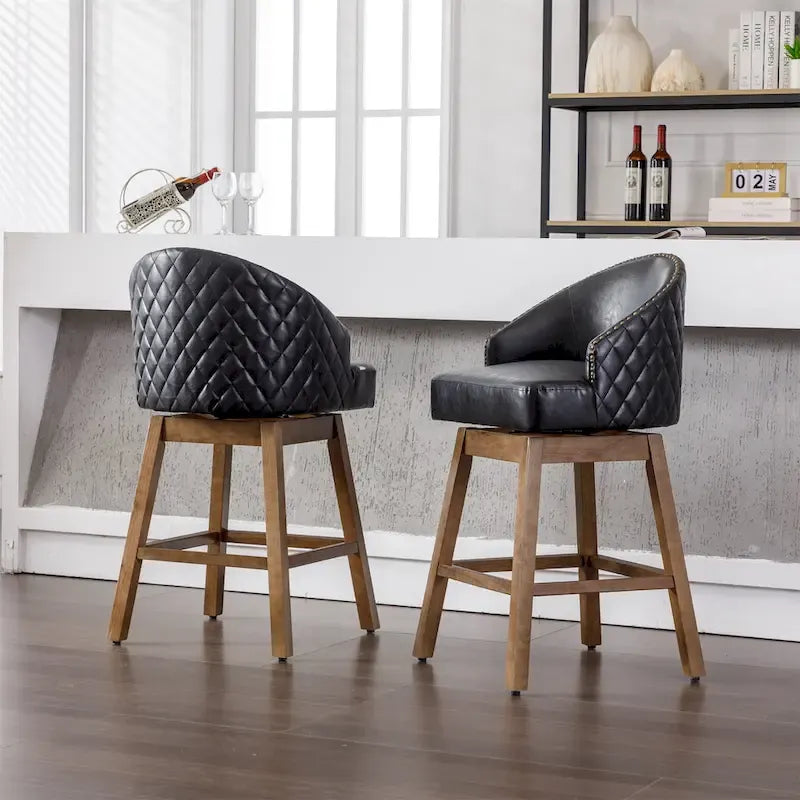 Tabouret de bar pivotant à 360 degrés à hauteur de comptoir avec repose-pieds