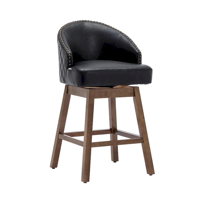 Tabouret de bar pivotant à 360 degrés à hauteur de comptoir avec repose-pieds