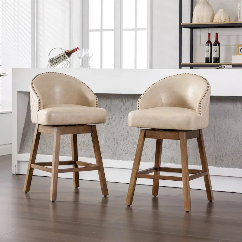Tabouret de bar pivotant à 360 degrés à hauteur de comptoir avec repose-pieds