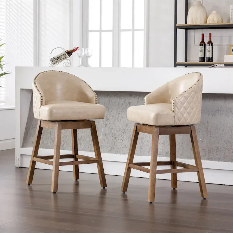 Tabouret de bar pivotant à 360 degrés à hauteur de comptoir avec repose-pieds